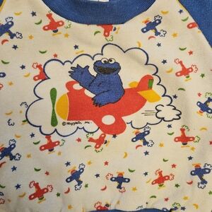 Sesame Street Vintage Cookie Monster Sweat Suit Size 6-9 Months